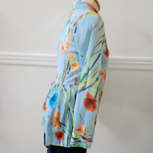 Alice+Olivia Floral shirt long or 3/4 sleeve collare Neck - Picture 5 of 13